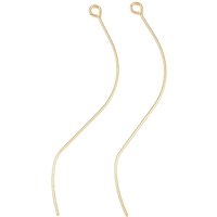Composants de boucles d'oreilles en laiton avec boucle, plaqué or 18K — Accessoires pour bijoux