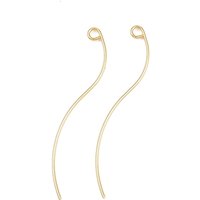 Brass Earring Findings with Loop, Nickel Free, 18K Gold Plated