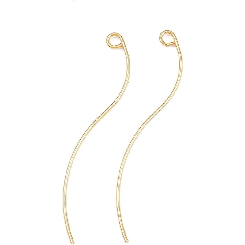 Composants de boucles d'oreilles en laiton avec boucle, plaqué or 18K — Accessoires pour bijoux