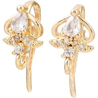 Brass Micro Pave Clear Cubic Zirconia Teardrop Earring Hooks — Jewelry Findings