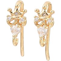 Brass Micro Pave Clear Cubic Zirconia Crown Earring Hooks — Jewelry Findings