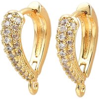 Trouvailles de boucles d'oreilles en laiton avec zircon cubique clair — Accessoires pour bijoux