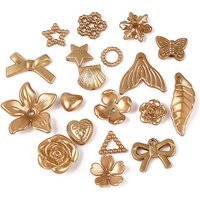 Perles en plastique ABS, formes variées, or, 909pcs/500g — Perles à bijoux