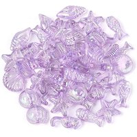 Ocean Theme Transparent Acrylic Beads, Mixed Shapes, Medium Orchid — Jewelry Beads