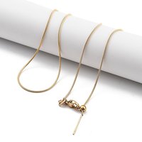 Collier à chaîne serpent rond en acier inoxydable 201, or — Collier pendentif