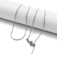 Collier à chaîne serpent rond en acier inoxydable 201 avec glisseur ajustable — Collier pendentif