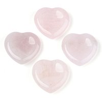 Natural Rose Quartz Worry Stones, Heart Thumb Stone