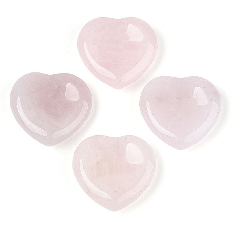 Pierres de préoccupation en quartz rose naturel, pierre en forme de cœur — Masseurs du visage et des yeux