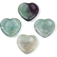 Natural Fluorite Worry Stones, Heart Thumb Stone 29.5-31mm