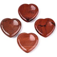 Natural Red Jasper Worry Stones, Heart Thumb Stone