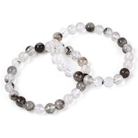 Bracelet Élastique en Quartz Lodolite Vert Naturel pour Hommes et Femmes — Bracelet Femme