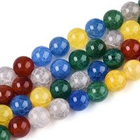 Natural Crackle Agate Beads Strands, Dyed, Round, 10-10.5mm — Jewelry Beads