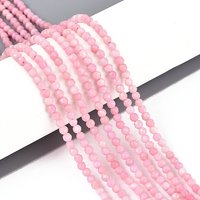 Natural Pink Opal Beads Strands, Round Faceted, 2-2.5mm