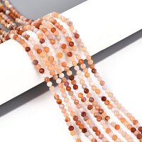 Fils de perles en jade soyeux doré naturel, ronds, facettés, 2-2,5mm — Perles à bijoux