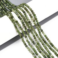 Fils de perles de jade canadien naturel, ronds facettés, 2-2,5mm — Perles à bijoux