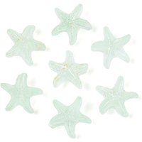 Frosted Glass Starfish Beads with Gold Powder, Light Cyan, 909pcs — Jewelry Beads
