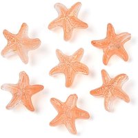 Perles en Verre Givré en Forme d'Étoile de Mer avec Poudre d'Or, Saumon Clair, 909 pcs — Perles à bijoux
