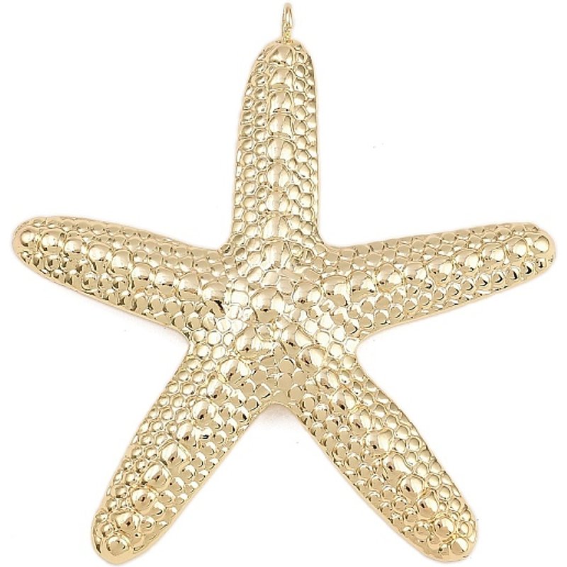 Pendentif Étoile de Mer en Acier Inoxydable 201, Doré, 52.5x48.5mm — Breloques et pendentifs