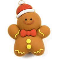 Christmas Silicone Beads, Brown Gingerbread Man, 30.5x23x14mm