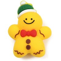 Christmas Silicone Beads, Yellow Gingerbread Man, 30.5x23x14mm — Jewelry Beads