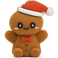 Christmas Silicone Beads, Brown Gingerbread Man, 28.5x24x14mm — Jewelry Beads