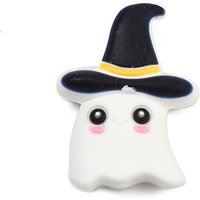 Halloween Silicone Ghost Beads, White, 29.5x22x10.5mm — Jewelry Beads
