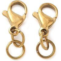 Attaches de homard en acier inoxydable 304 avec anneaux, plaqué or 18K — Accessoires pour bijoux