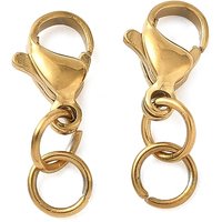 Attaches de homard en acier inoxydable 304 avec anneaux de saut, plaqué or 18K — Accessoires pour bijoux