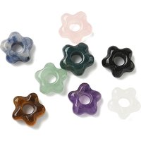 Perles Européennes en Gemmes Naturelles Mixtes, Perles Fleurs à Gros Trou — Perles à bijoux