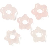 Perles Européennes en Quartz Rose Naturel, Perles Fleurs à Gros Trou — Perles à bijoux