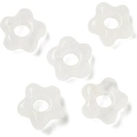 Natural Quartz Crystal European Beads, Rock Crystal Flower Beads — Jewelry Beads