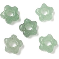Natural Green Aventurine Flower Large Hole Beads — Jewelry Beads