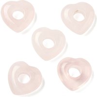 Natural Rose Quartz Heart Large Hole Beads