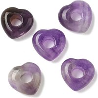 Perles Européennes en Améthyste Naturelle en Forme de Coeur — Perles à bijoux
