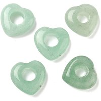 Natural Green Aventurine Heart Large Hole Beads — Jewelry Beads