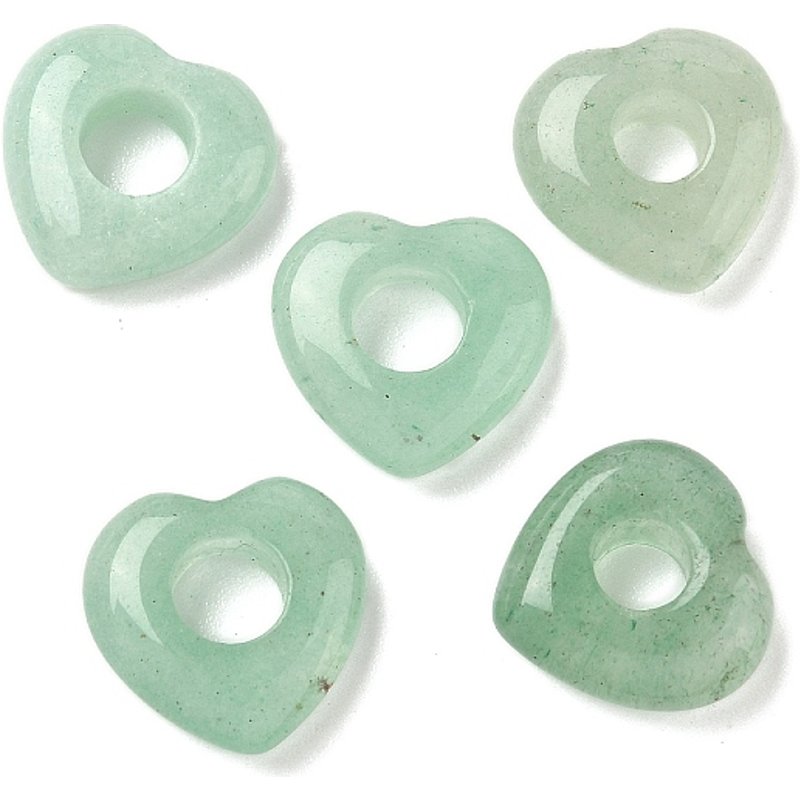 Perles en Aventurine Verte Naturelle en Forme de Cœur — Perles à bijoux