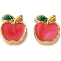 304 Stainless Steel Fruit Theme Enamel Charms - Golden Apple