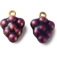 304 Stainless Steel Enamel Fruit Pendants - Golden Grape