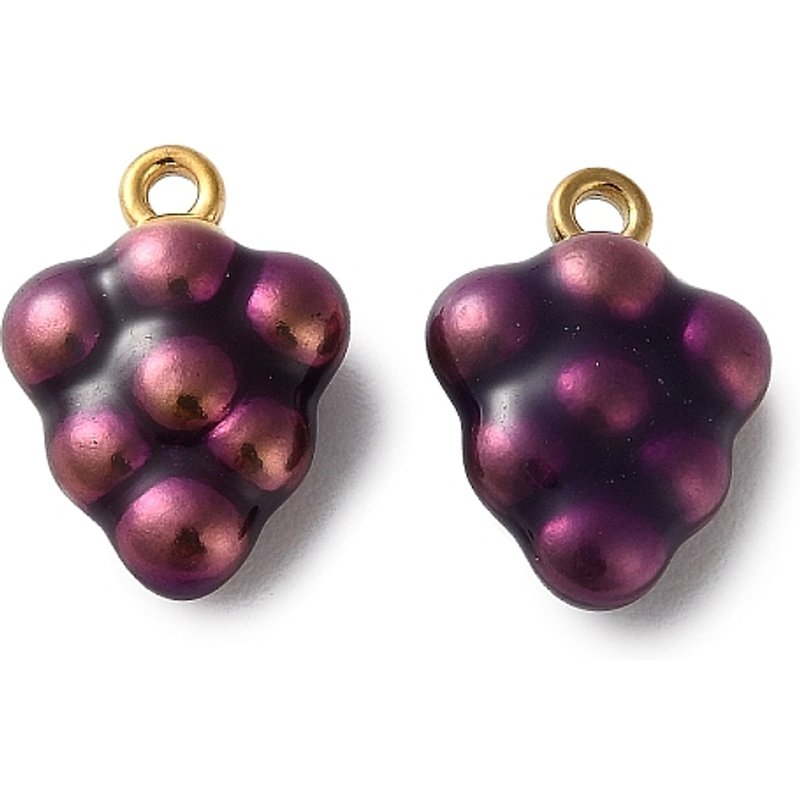 Pendentifs en Émail en Acier Inoxydable 304 - Raisin Doré — Breloques et pendentifs