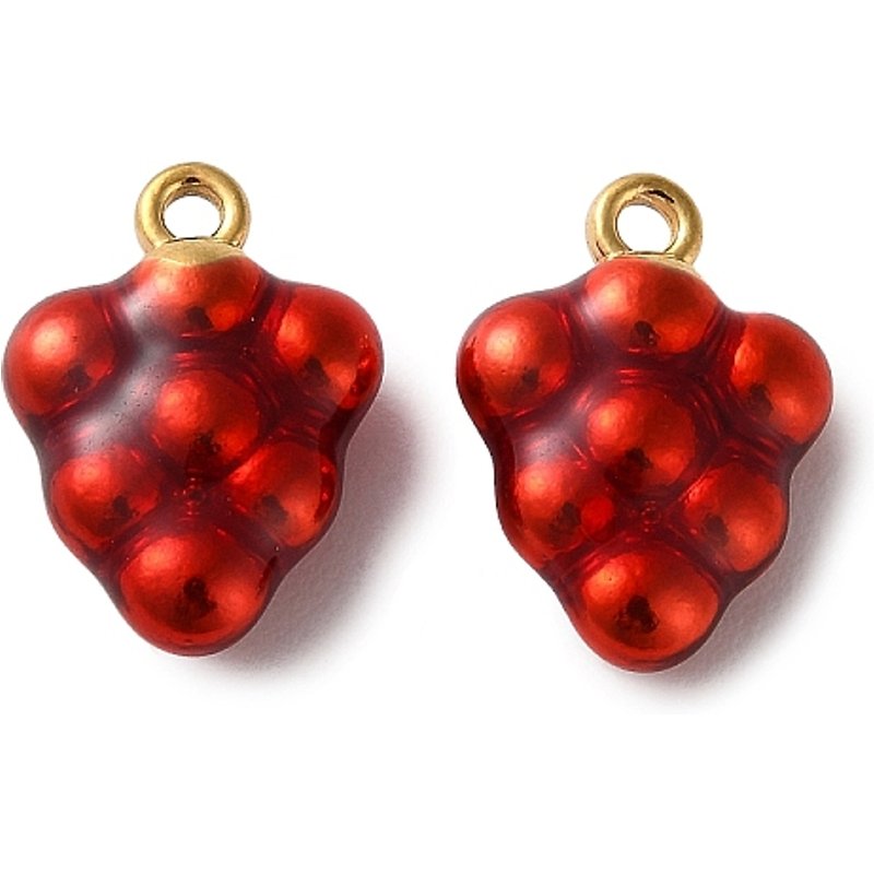 Pendentif en Acier Inoxydable 304 Émaillé - Thème Fruit - Raisin — Breloques et pendentifs