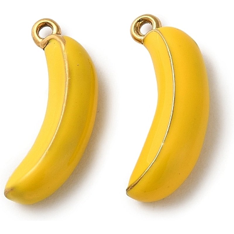 Pendentifs en Émail en Acier Inoxydable 304 - Banane Dorée — Breloques et pendentifs