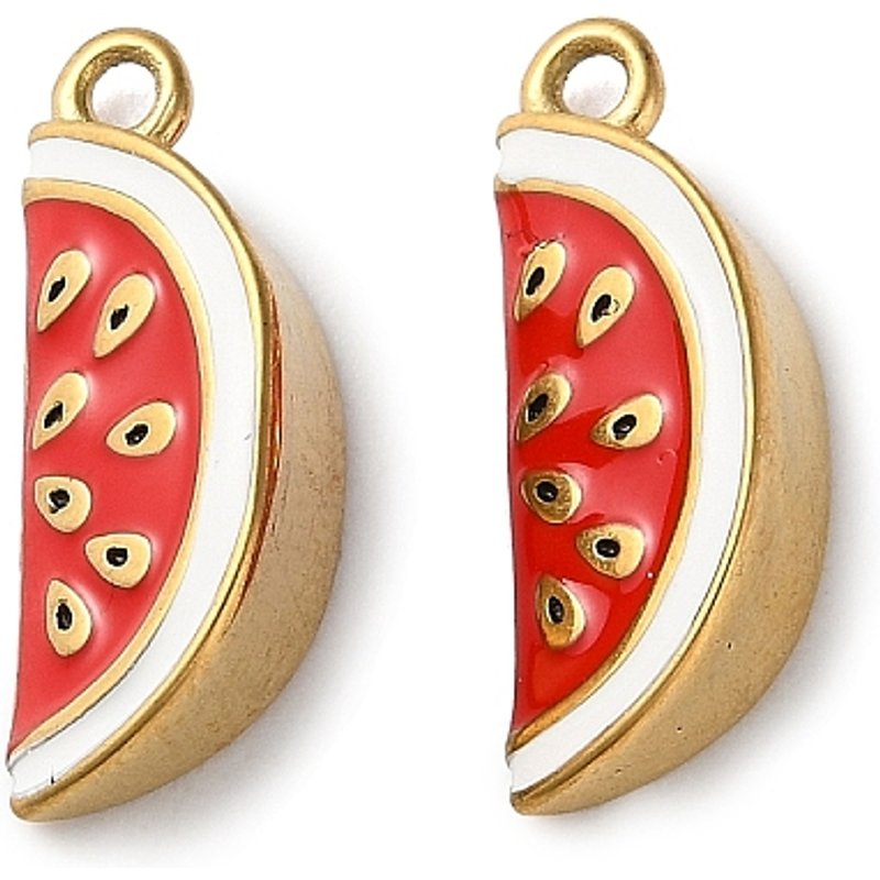 Pendants en Émail en Acier Inoxydable 304 - Thème Pastèque — Breloques et pendentifs