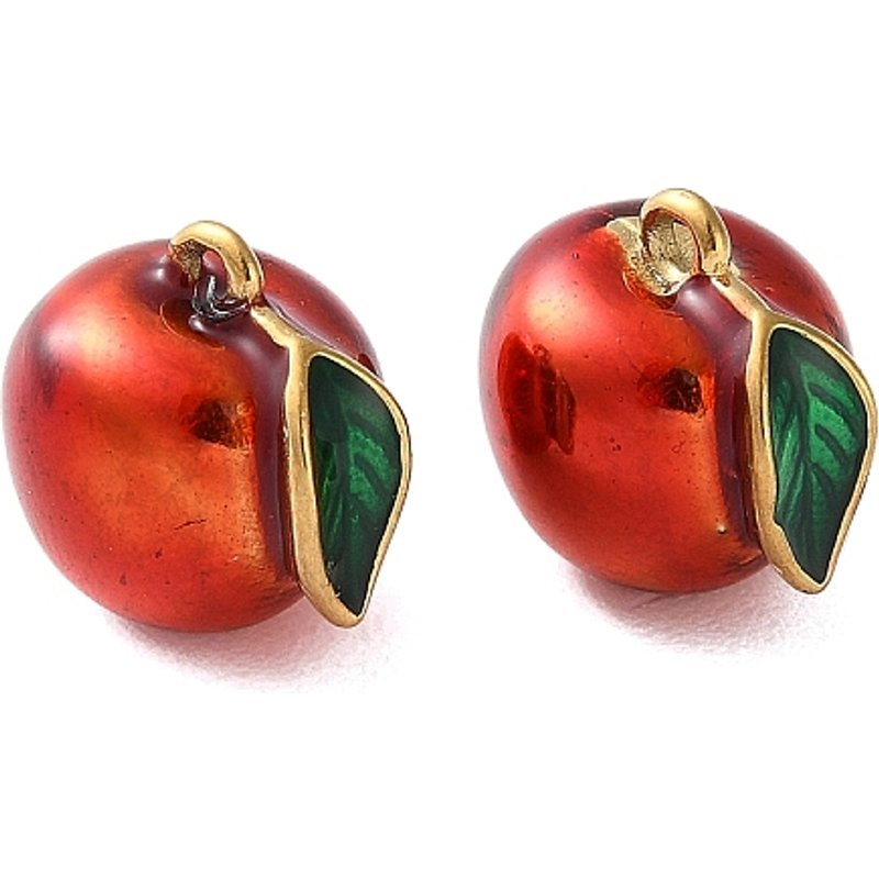 Charms en Émail en Acier Inoxydable 304 - Pomme Dorée — Breloques et pendentifs