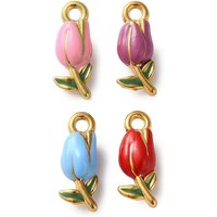 Pendentif en Émail en Acier Inoxydable 304 en Forme de Fleur — Breloques et pendentifs