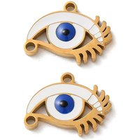 Evil Eye Themes 304 Stainless Steel Enamel Pendant with Ion Plating