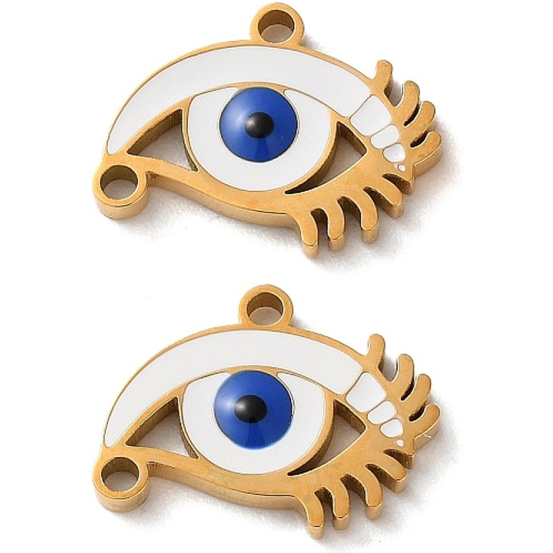 Evil Eye Themes 304 Stainless Steel Enamel Pendant with Ion Plating — Charms & Pendants