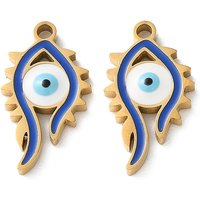 Evil Eye Themes 304 Stainless Steel Enamel Pendant, Blue