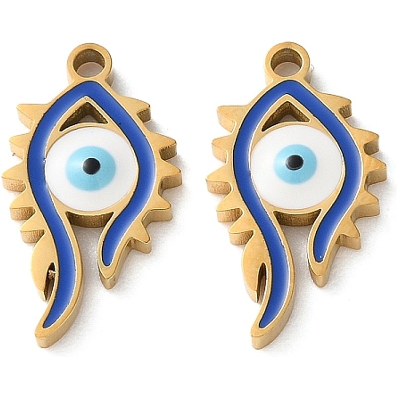 Pendentif en Émail en Acier Inoxydable 304 Thèmes Oeil Malin, Bleu — Breloques et pendentifs
