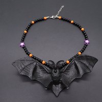 Collier Pendentif Chauve-Souris Halloween avec Chaînes en Fer, 16.34 pouces — Collier pendentif