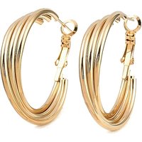 202 Stainless Steel Triple Hoop Earrings with 304 Stainless Steel Pins — Hoop Earrings